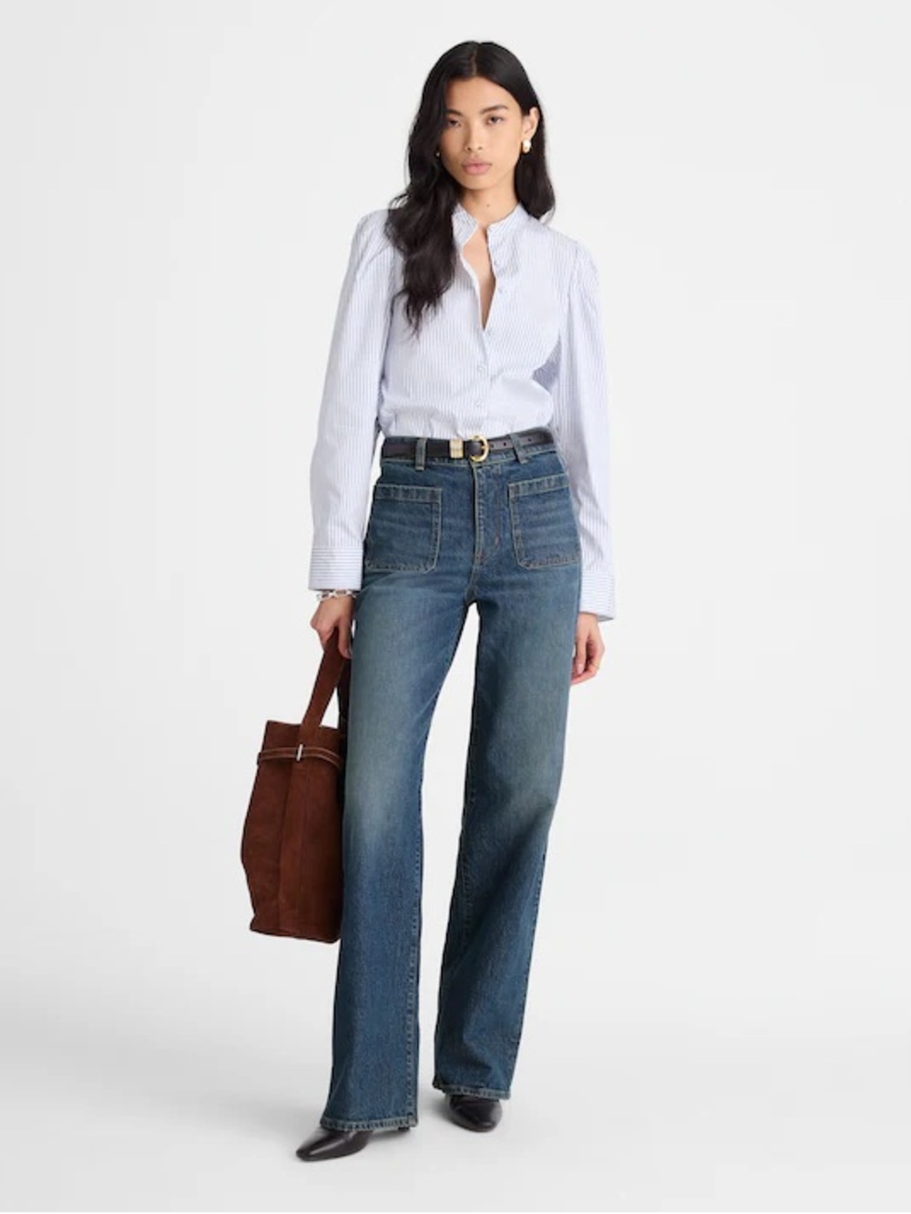 Madewell: The Petite Emmett Wide-Leg Full Length Jean: Patch Pocket Edition